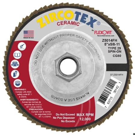 Flexovit FLAP DISC ZIRCOTEX CERAMIC Z5014FH
